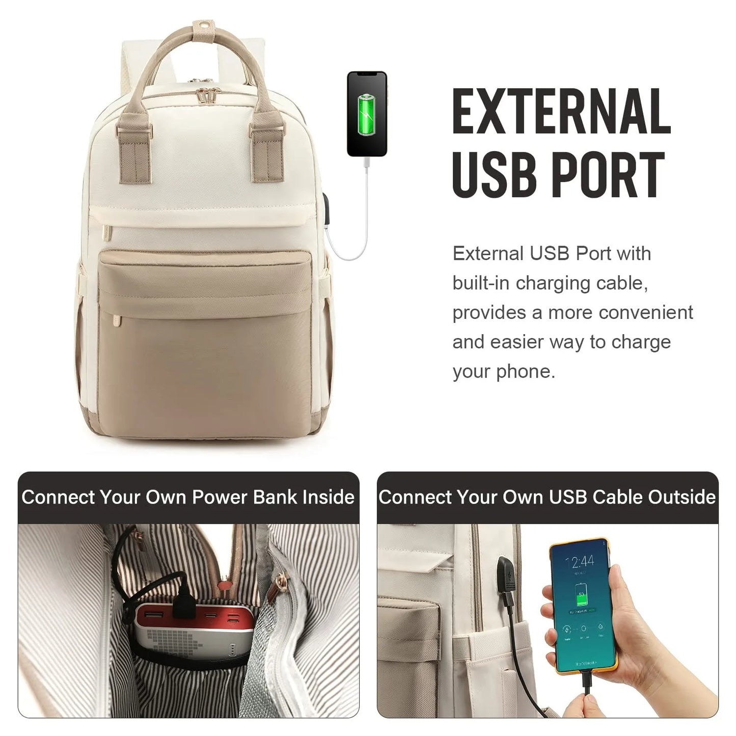 Women's Travel Backpack USB Charging